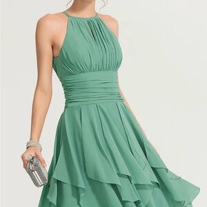 JJs House Teal High Low Dress
